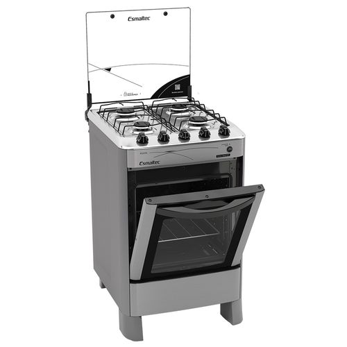 Fogão Esmaltec Ágata 4 Bocas Inox Forno - Acendimento Automático