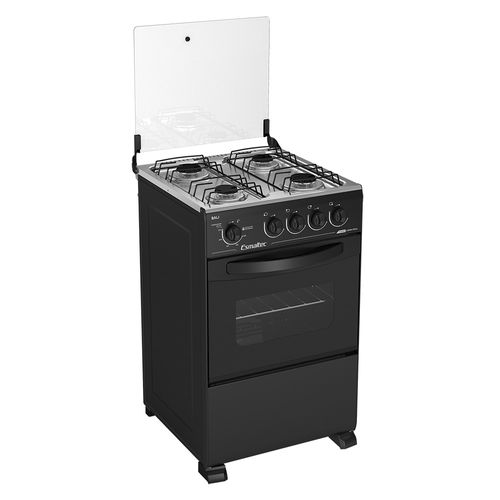 Fogão Esmaltec Bali 4 Bocas Preto - Forno Limpa Fácil