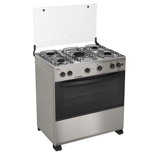 Fogão Esmaltec Caribe 5 Bocas Inox com Forno - Acendimento Automático