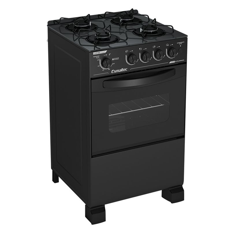 Fogao-Esmaltec-Caribe-Glass-Mesa-de-Vidro-4-Bocas-Preto---Acendimento-Automatico
