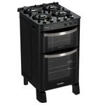 Fogao-Esmaltec-Diamante-Glass-Mesa-de-Vidro-4-bocas-Preto---Duplo-Forno-e-Timer-Sonoro