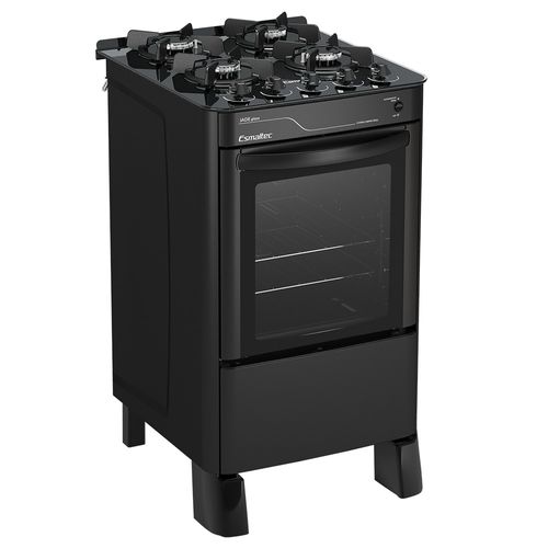 Fogão Esmaltec Jade Glass Mesa de Vidro 4 Bocas Preto - Acendimento Automático