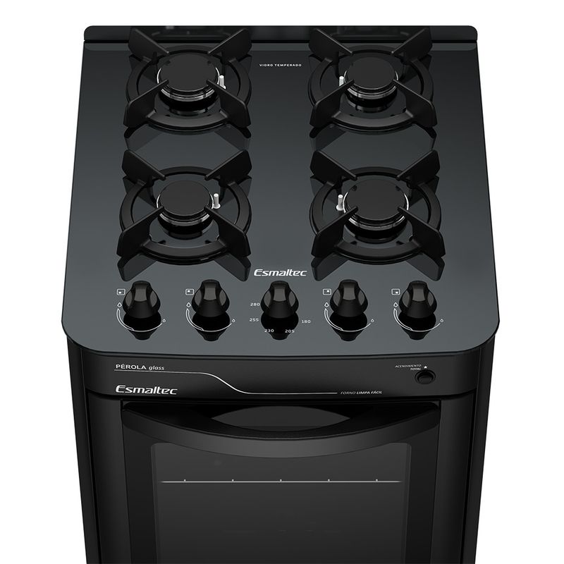 Fogao-Esmaltec-Perola-Glass-Mesa-de-Vidro-4-Bocas-Preto---Acendimento-Automatico