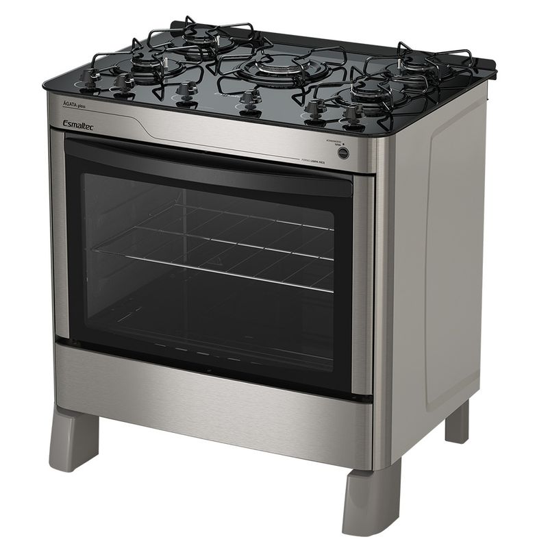 Fogao-Esmaltec-Agata-Glass-Mesa-de-Vidro-5-Bocas-Inox---Acendimento-Automatico