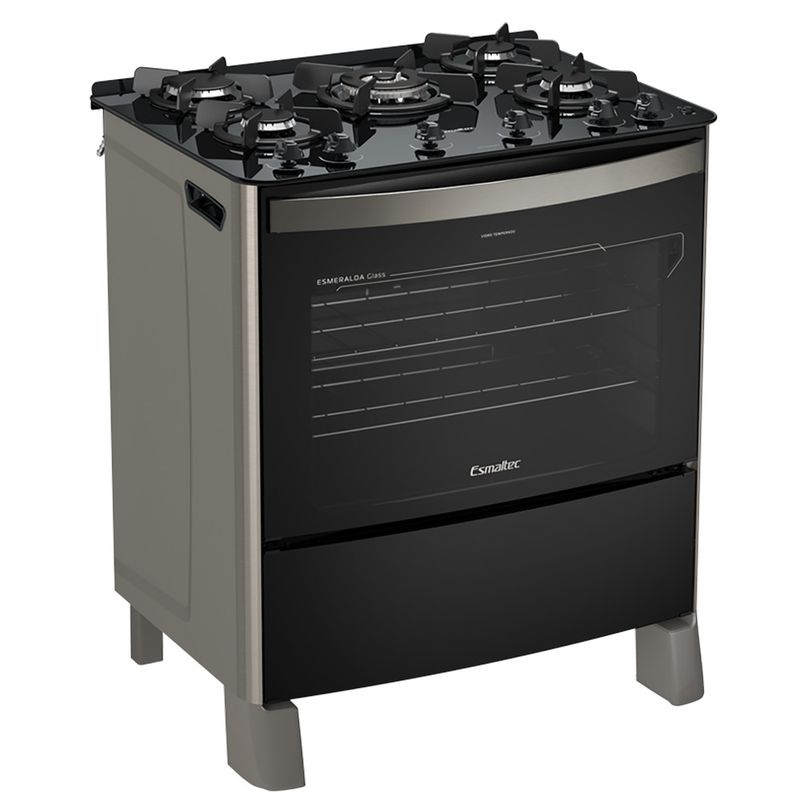 Fogao-Esmaltec-Esmeralda-Glass-Mesa-de-Vidro-5-Bocas-Inox---Acendimento-Automatico