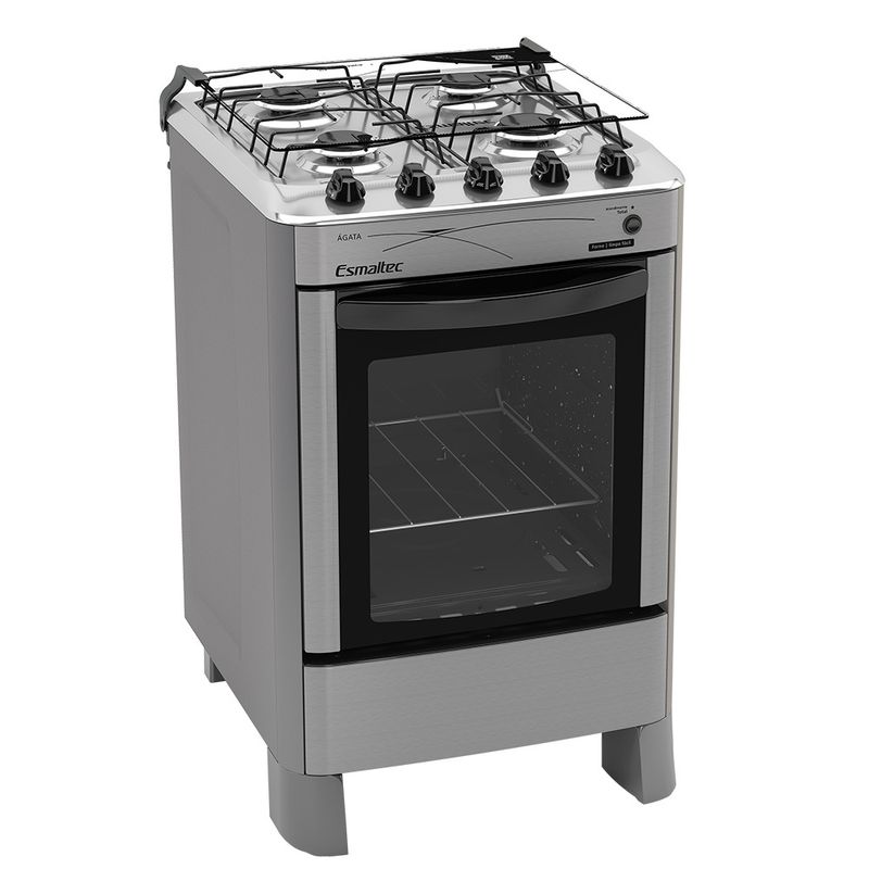 Fogao-Esmaltec-Agata-4-Bocas-Inox-Forno---Acendimento-Automatico