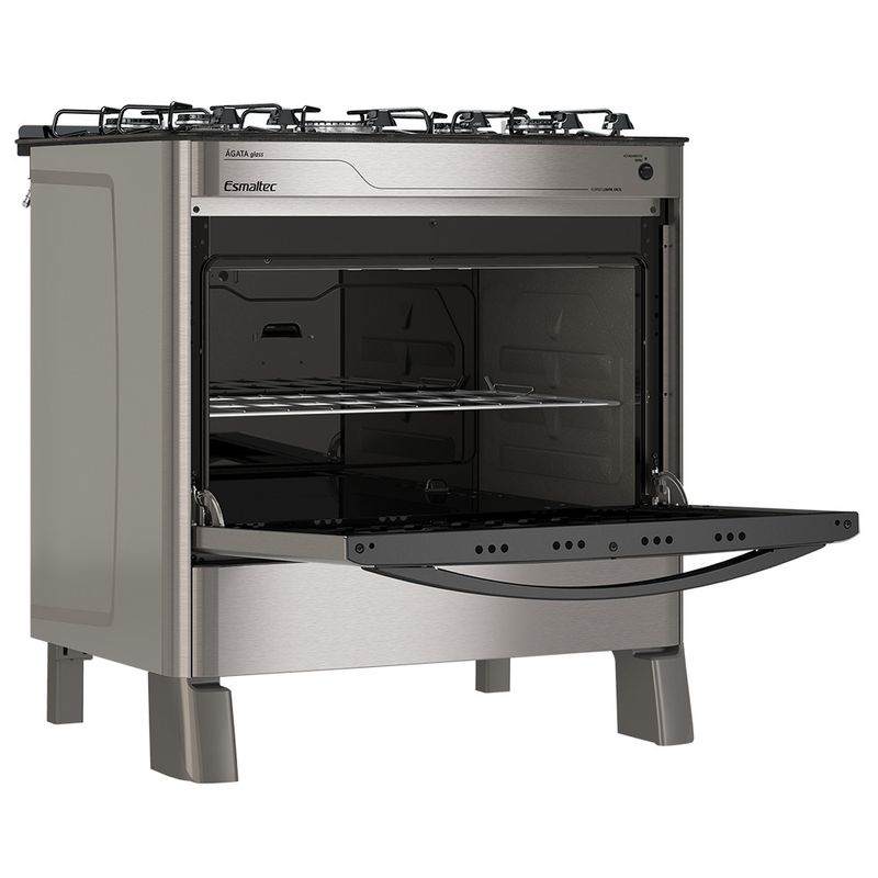 Fogao-Esmaltec-Agata-Glass-Mesa-de-Vidro-5-Bocas-Inox---Acendimento-Automatico