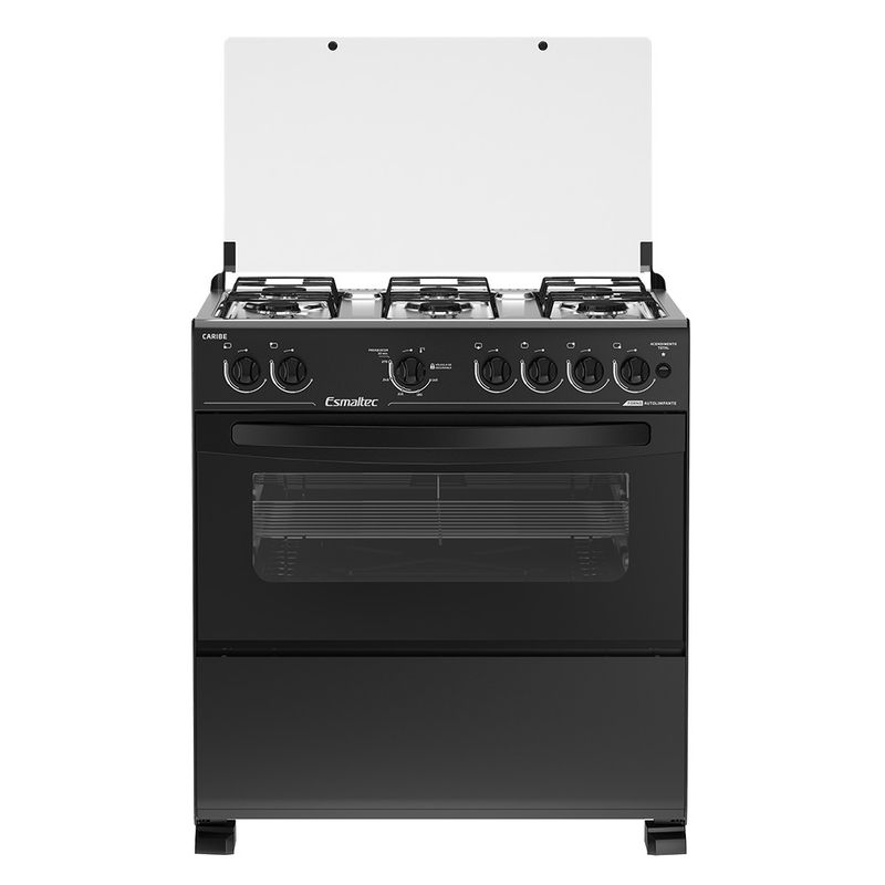 Fogao-Esmaltec-Caribe-6-Bocas-Preto---Acendimento-Automatico