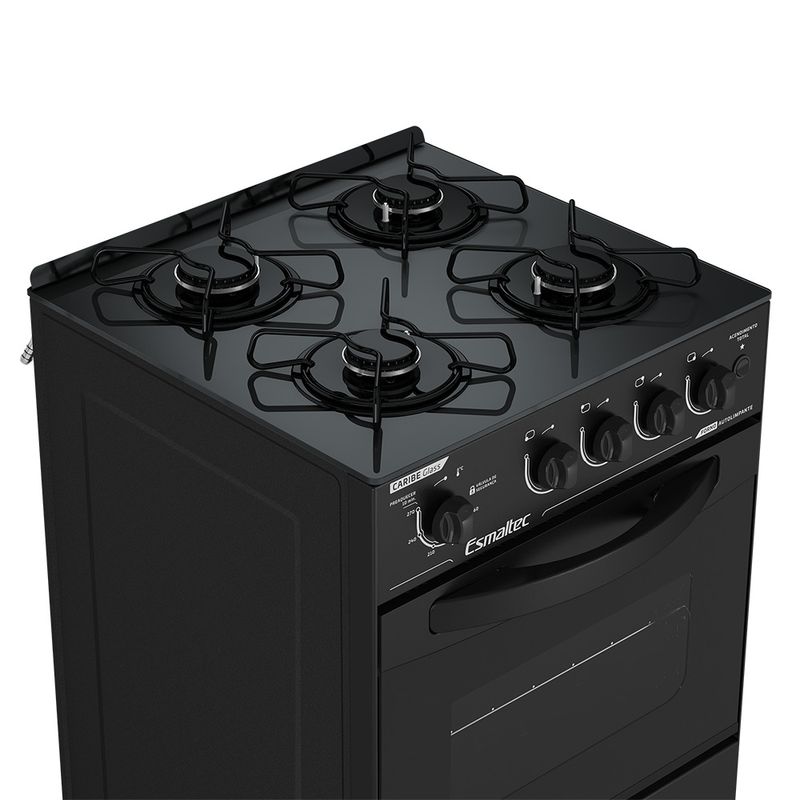 Fogao-Esmaltec-Caribe-Glass-Mesa-de-Vidro-4-Bocas-Preto---Acendimento-Automatico