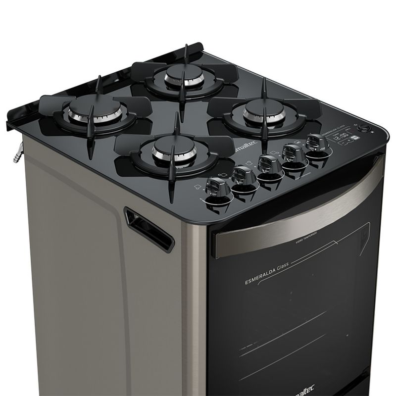 Fogao-Esmaltec-Esmeralda-Glass-Gourmet-Mesa-de-Vidro-4-Bocas-Inox---Timer-Digital-e-Grill-Eletrico