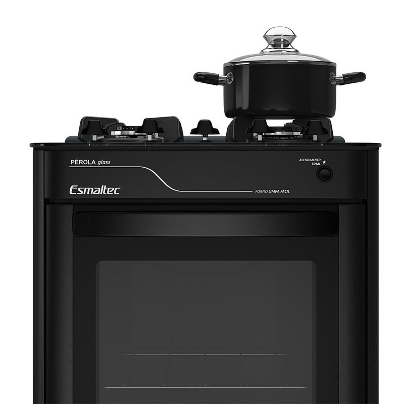 Fogao-Esmaltec-Perola-Glass-Mesa-de-Vidro-4-Bocas-Preto---Acendimento-Automatico