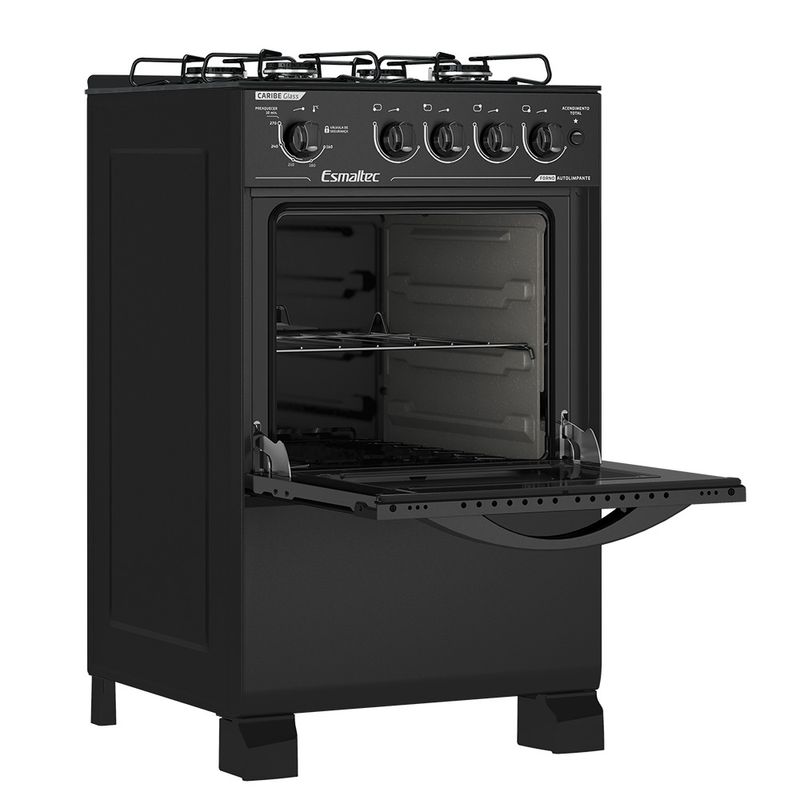 Fogao-Esmaltec-Caribe-Glass-Mesa-de-Vidro-4-Bocas-Preto---Acendimento-Automatico