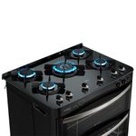 Fogao-Esmaltec-Diamante-Glass-Mesa-de-Vidro-5-bocas-Preto---Duplo-Forno-e-Timer-Sonoro