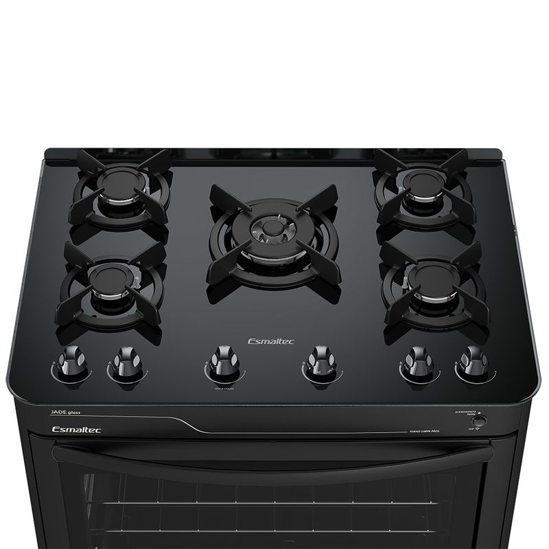 Fogao-Esmaltec-Jade-Glass-Mesa-de-Vidro-5-Bocas-Preto---Acendimento-Automatico